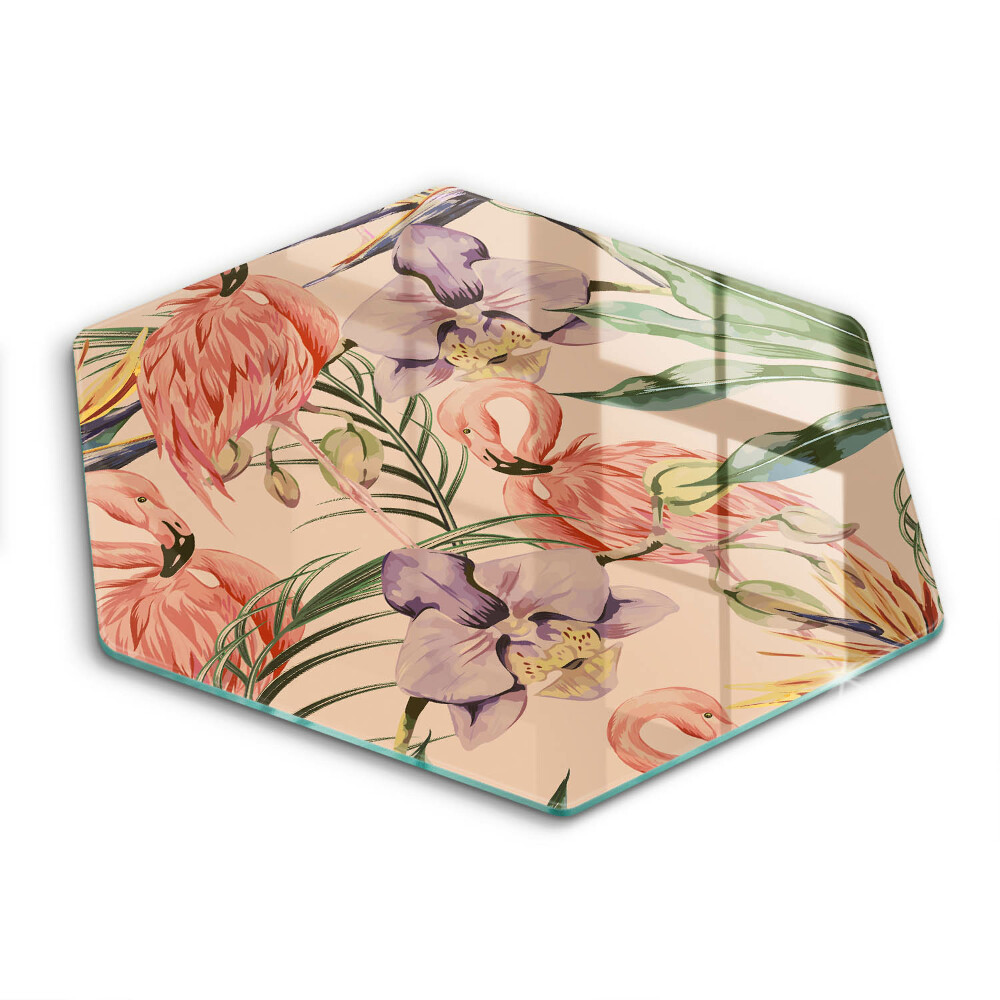 Krájecí prkénko skleněné Ilustrace plameňáků