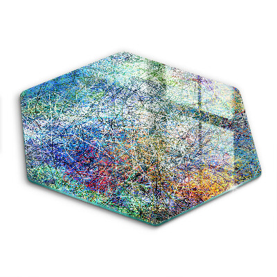 Krájecí prkénko skleněné Barevná liniová abstrakce