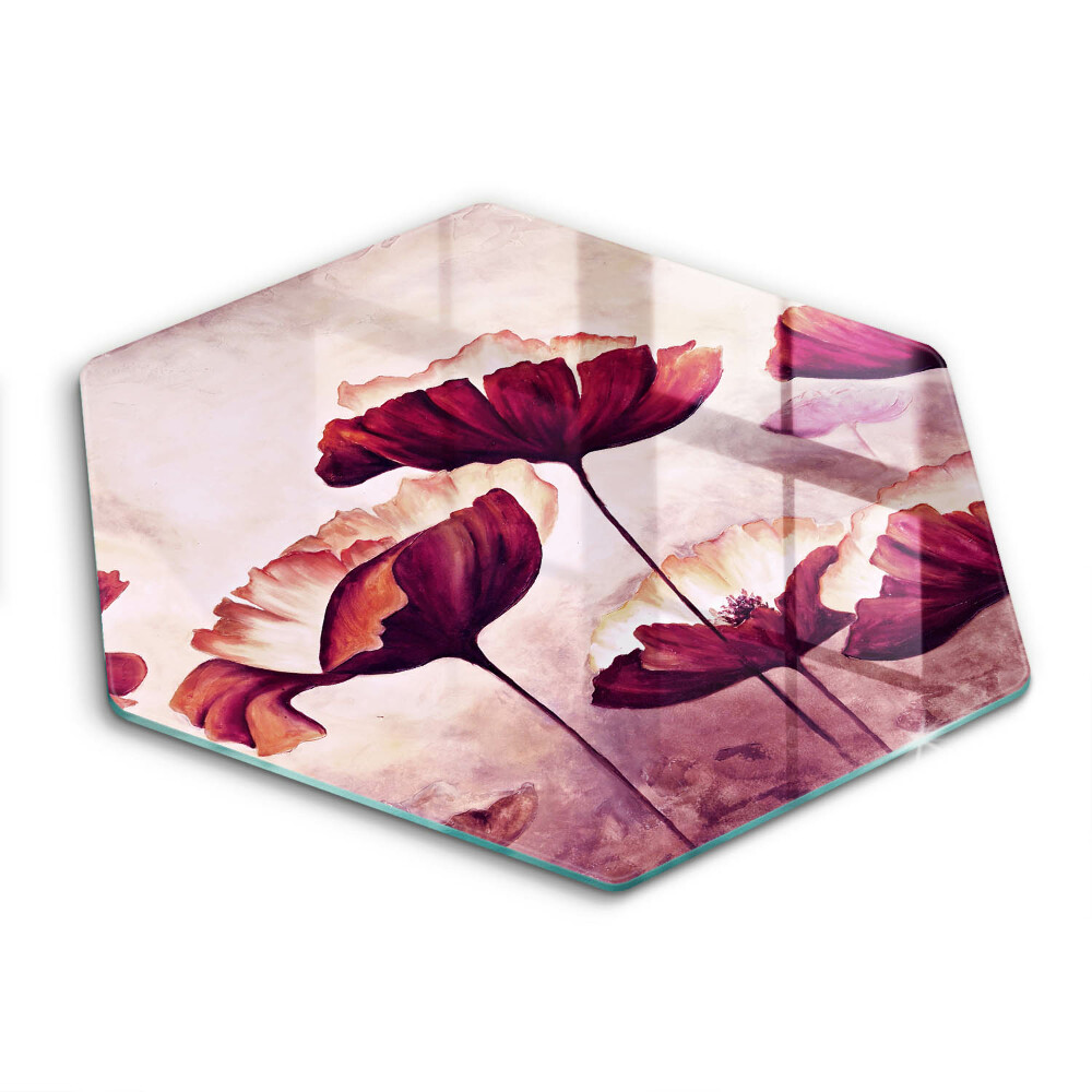 Skleněné krájecí prkénko Květinová malba