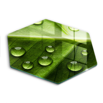 Krájecí prkénko skleněné Příroda rosa a list