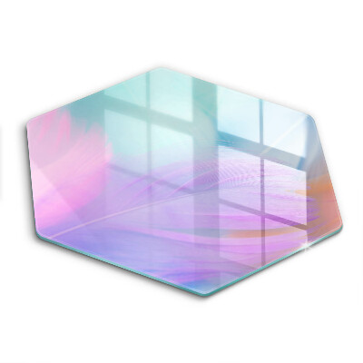 Krájecí prkénko skleněné Pastelové peří