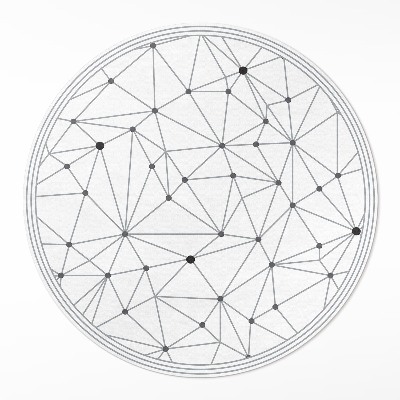 Kulatý vinylový koberec Moderní vzor spojených linií