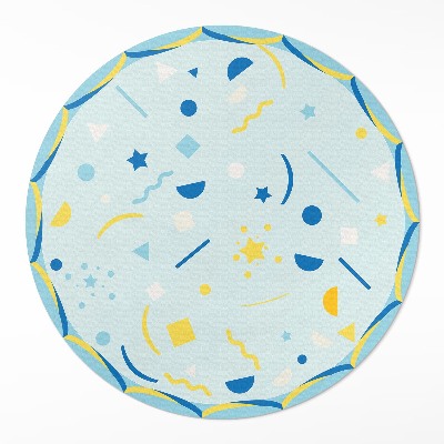 Kulatý vinylový koberec Abstrakce ikon a grafik