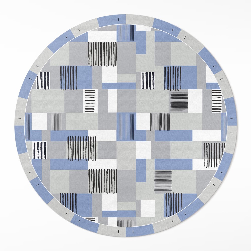 Kulatý vinylový koberec Abstraktní kompozice obdélníků