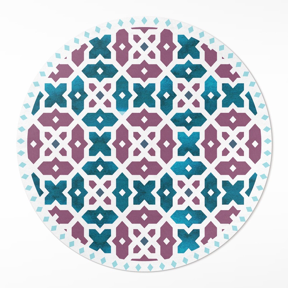 Kulatý vinylový koberec Mozaika krásných dlaždic