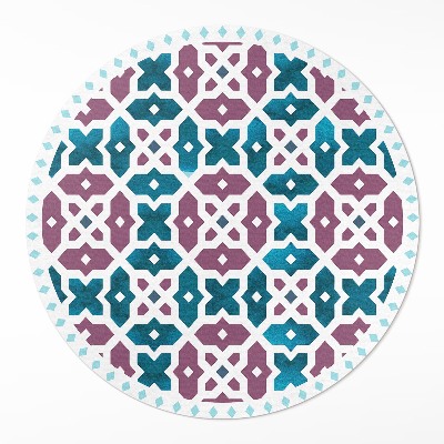 Kulatý vinylový koberec Mozaika krásných dlaždic