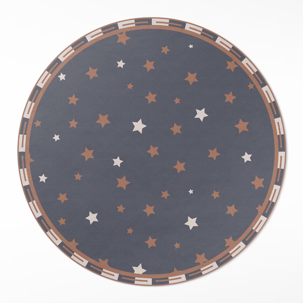Kulatý vinylový koberec Pastelové hvězdičky na tmavém pozadí