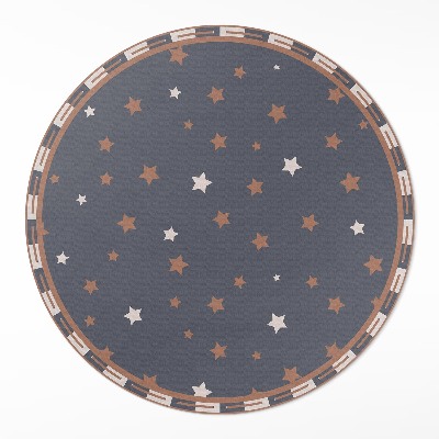 Kulatý vinylový koberec Pastelové hvězdičky na tmavém pozadí