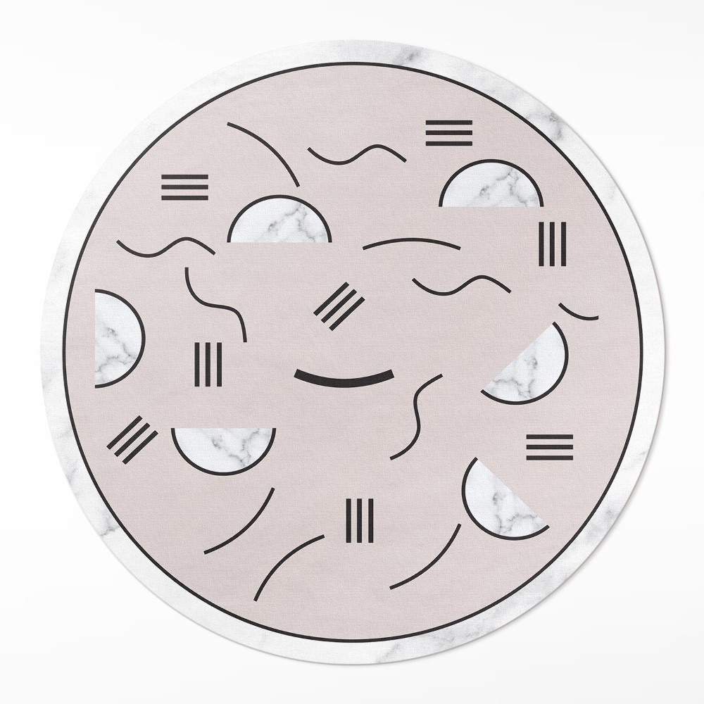 Kulatý vinylový koberec Abstraktní tvary styl boho