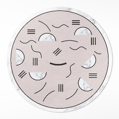 Kulatý vinylový koberec Abstraktní tvary styl boho