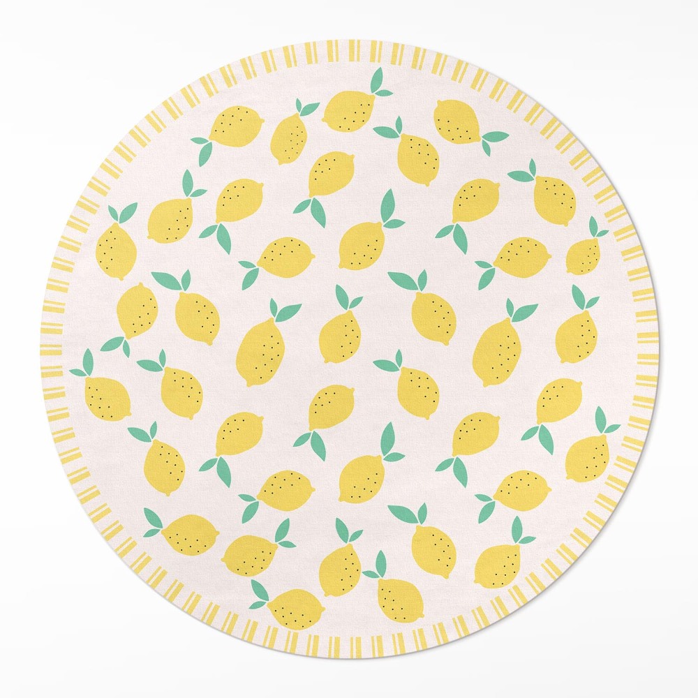 Kulatý vinylový koberec Sicílské šťavnaté citrony