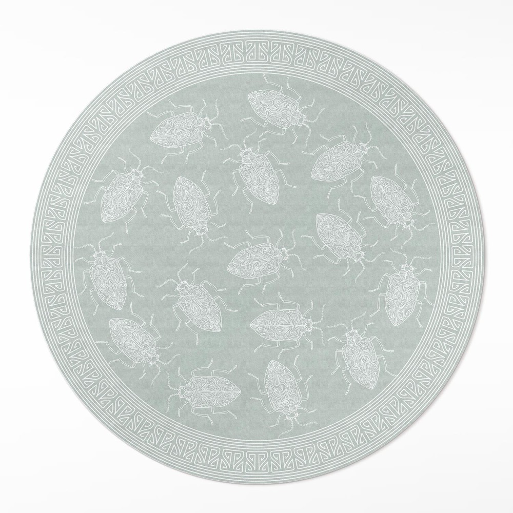 Kulatý vinylový koberec Hmyz broučci vintage