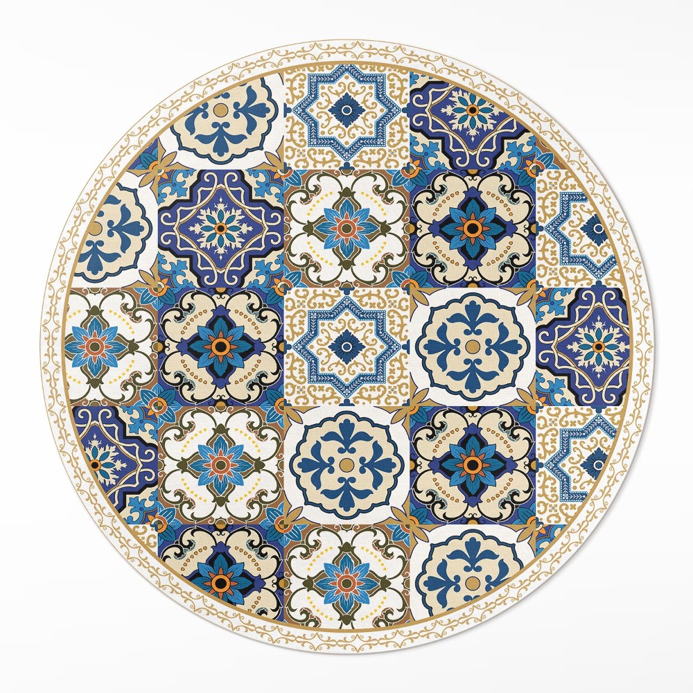 Kulatý vinylový koberec Dekorativní podlahové dlaždice