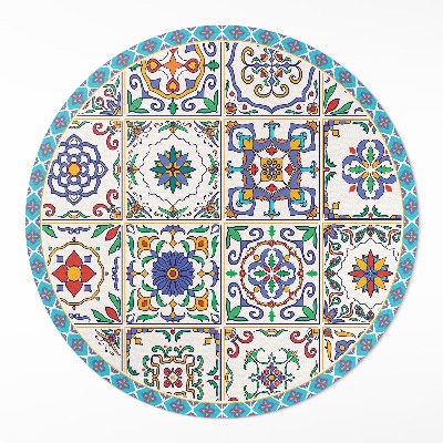 Kulatý vinylový koberec Zdobené podlahové dlaždice