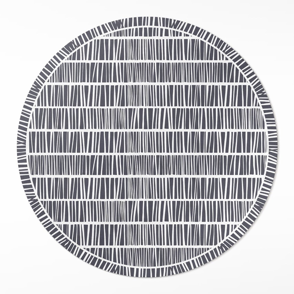 Kulatý vinylový koberec Abstrakce linií vzor drobné čárky