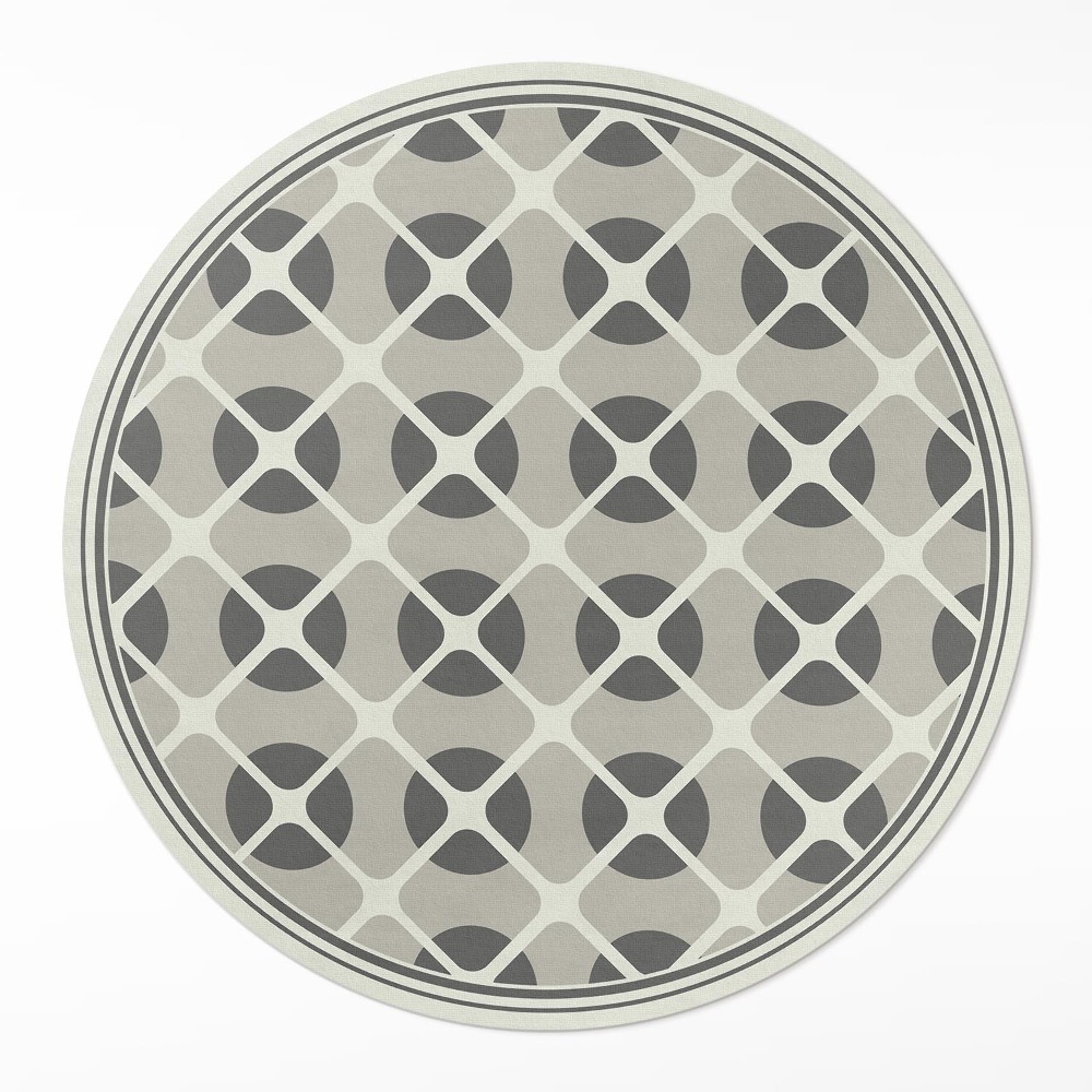 Kulatý vinylový koberec Minimalistická mozaika geometrické tvary