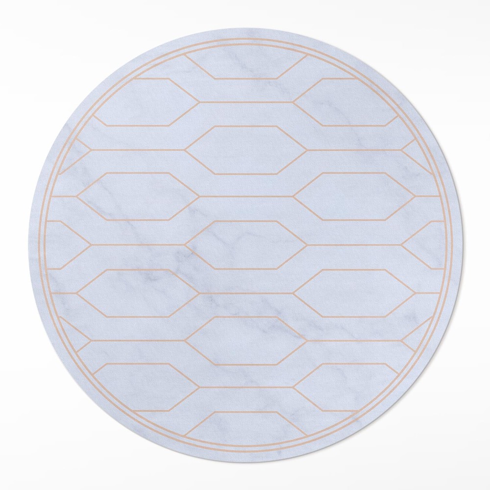 Kulatý vinylový koberec Liniový vzor na mramoru