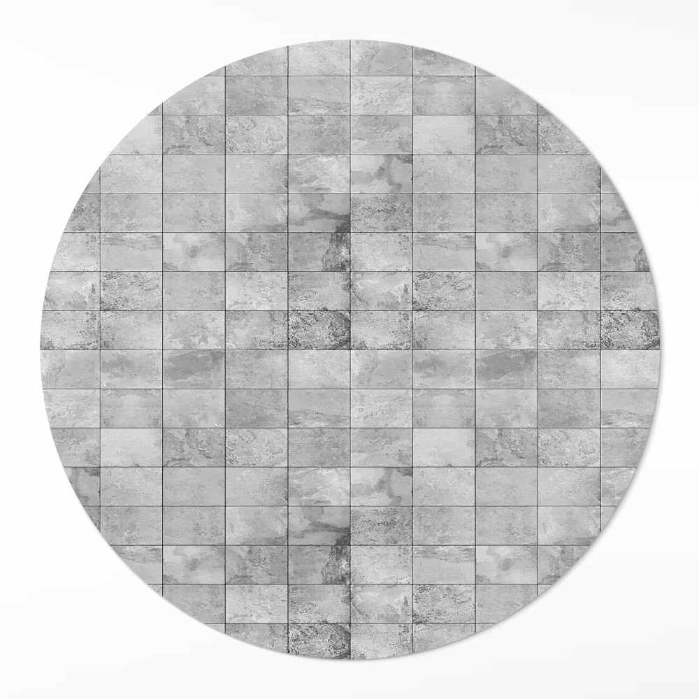 Kulatý vinylový koberec Světlé kamenné dlaždice industriální styl