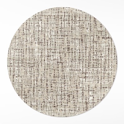 Kulatý vinylový koberec Imitace látky ve stylu boho