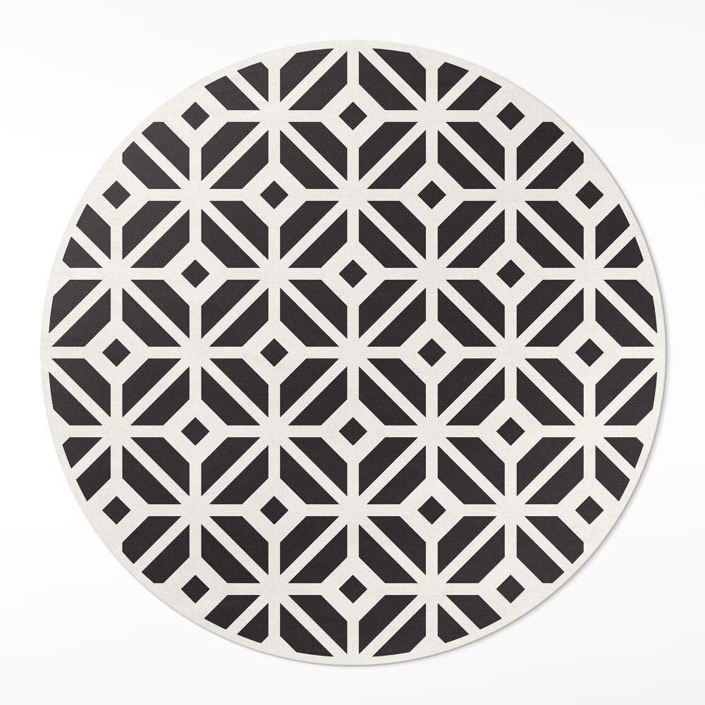 Kulatý vinylový koberec Pravidelné dlaždice módní mozaika