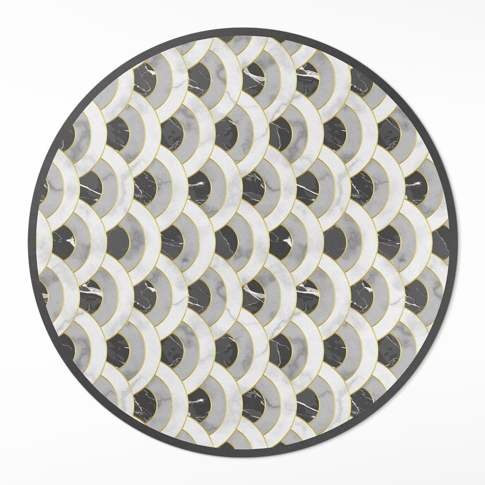 Kulatý vinylový koberec Kamenné šupiny mramorový pravidelný vzor