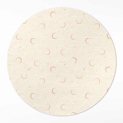 Kulatý vinylový koberec Drobný měsíc a hvězdy boho vesmír