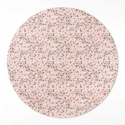 Kulatý vinylový koberec Drobná kvítka na polní louce boho styl