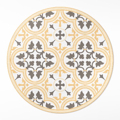 Kulatý vinylový koberec Portugalské dlaždice v letním stylu