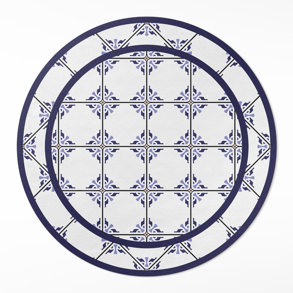 Kulatý vinylový koberec Řecké dlaždice ozdobné dlaždice
