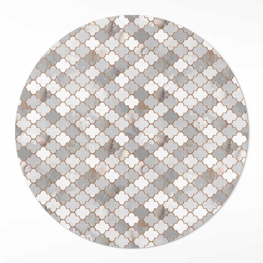 Kulatý vinylový koberec Módní kamenná mozaika stylové dlaždice