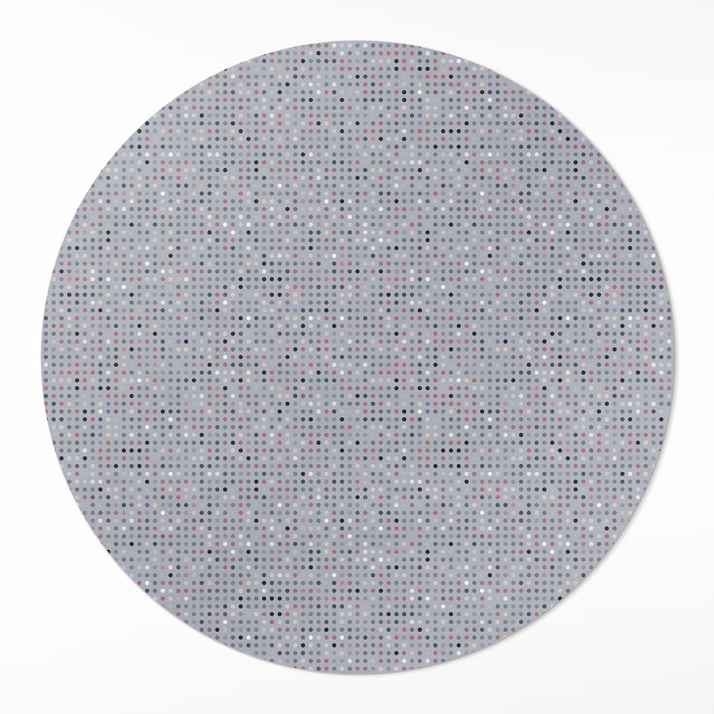 Kulatý vinylový koberec Barevné tečky detaily retro