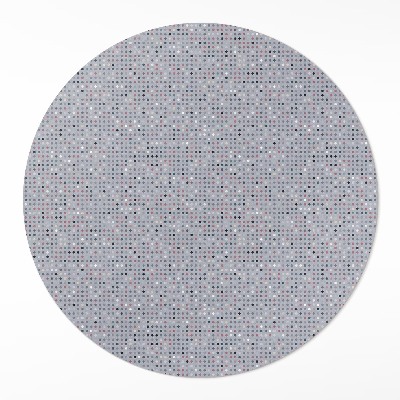 Kulatý vinylový koberec Barevné tečky detaily retro