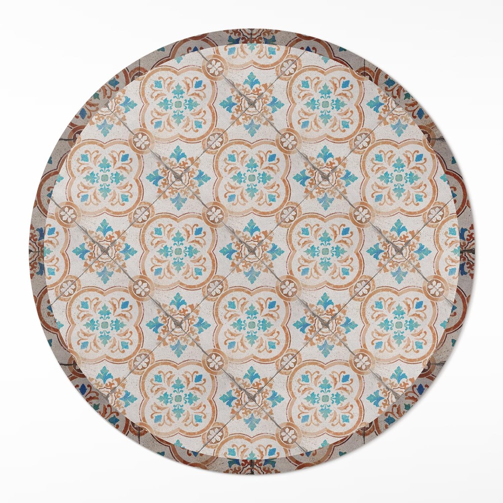 Kulatý vinylový koberec Antické vzory krásná mozaika