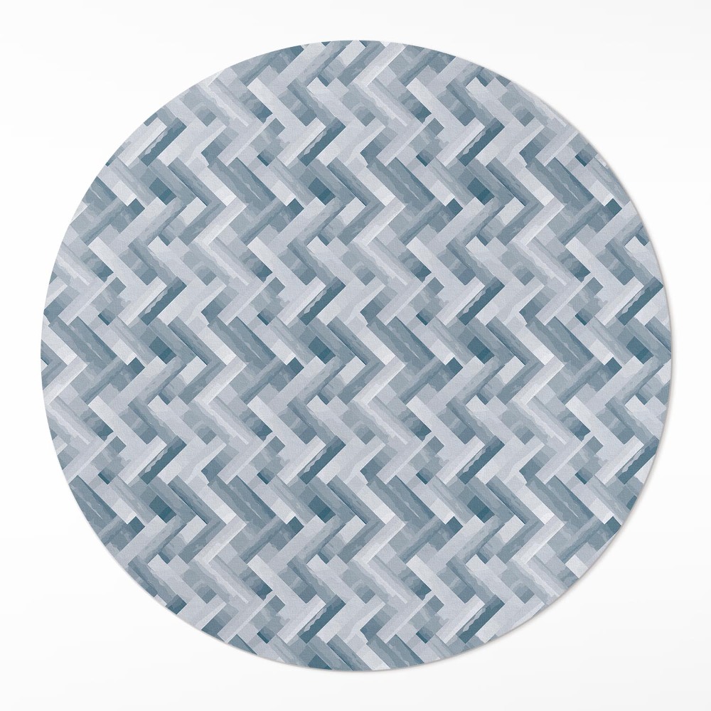 Kulatý vinylový koberec Malovaný parket vzor rybí kost