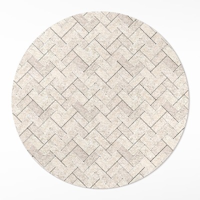 Kulatý vinylový koberec Kamenná rybí kost dlažební kostky