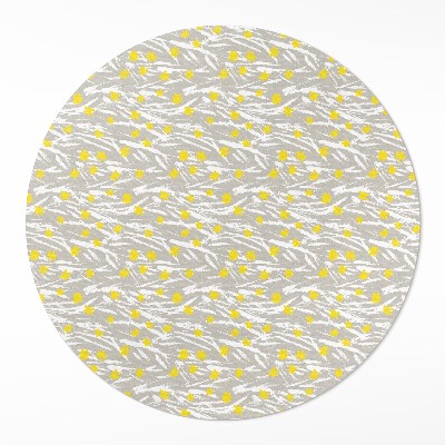 Kulatý vinylový koberec Polní louka drobné kvítky boho