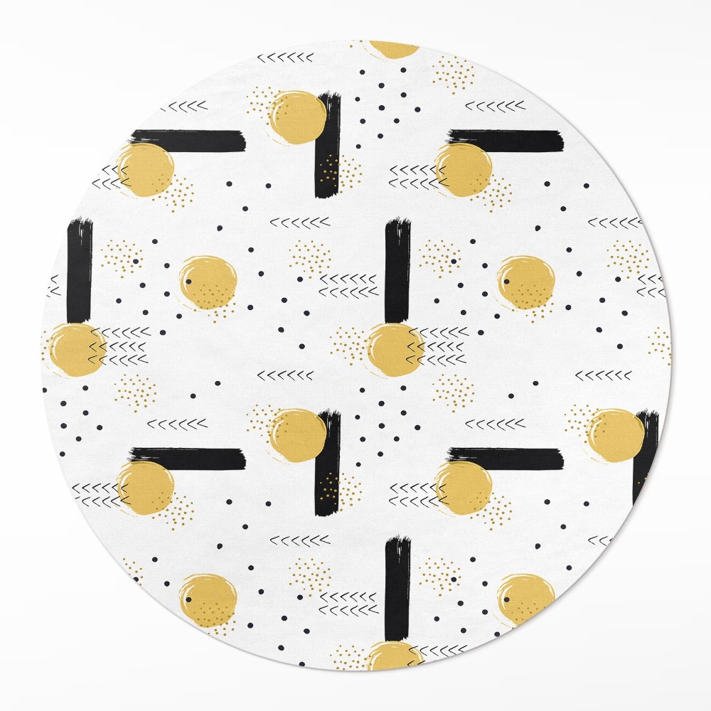 Kulatý vinylový koberec Abstraktní tvary pravidelný vzor