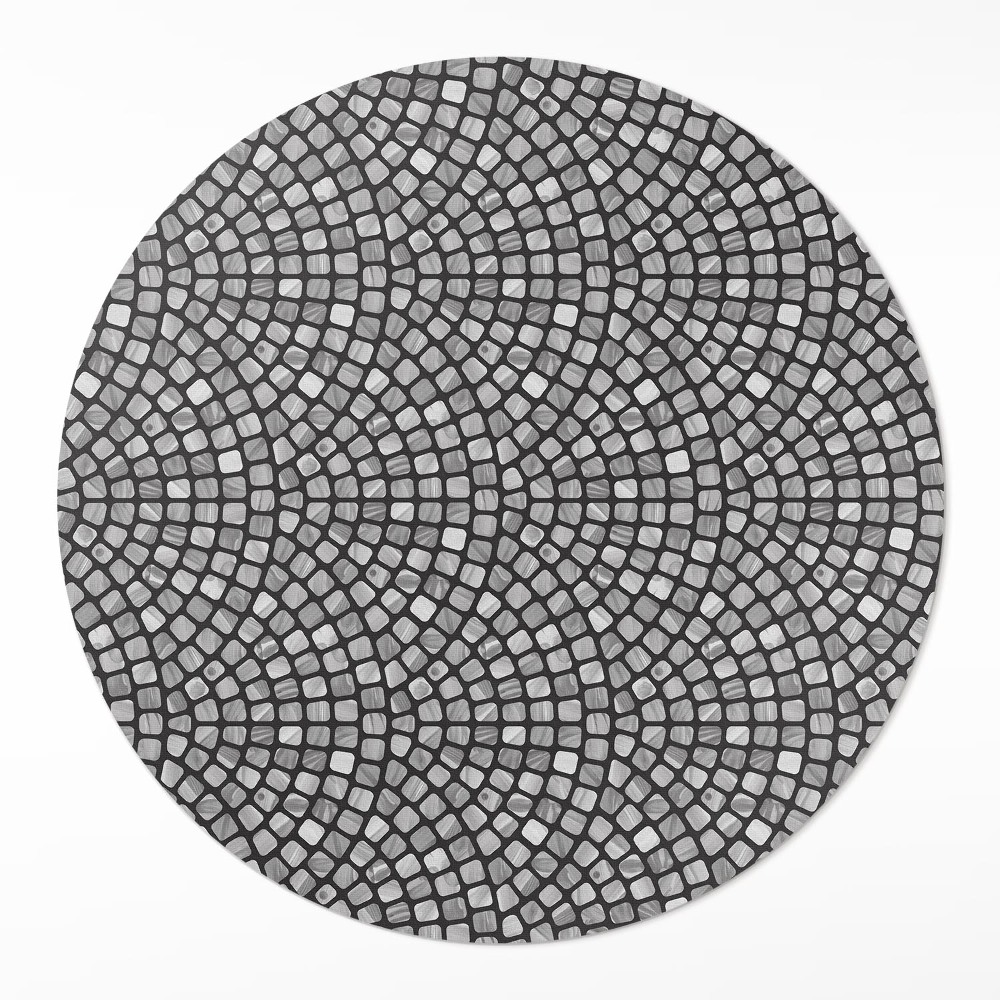 Kulatý vinylový koberec Kamenný design drobná mozaika