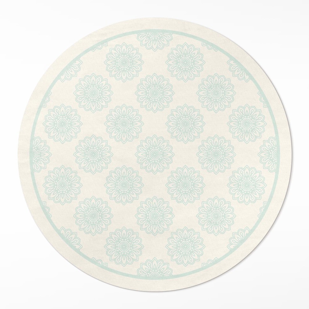 Kulatý vinylový koberec Světlé slunečnice květinový vzor