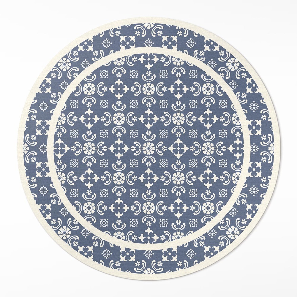 Kulatý vinylový koberec Drobná ornamenty v elegantním stylu