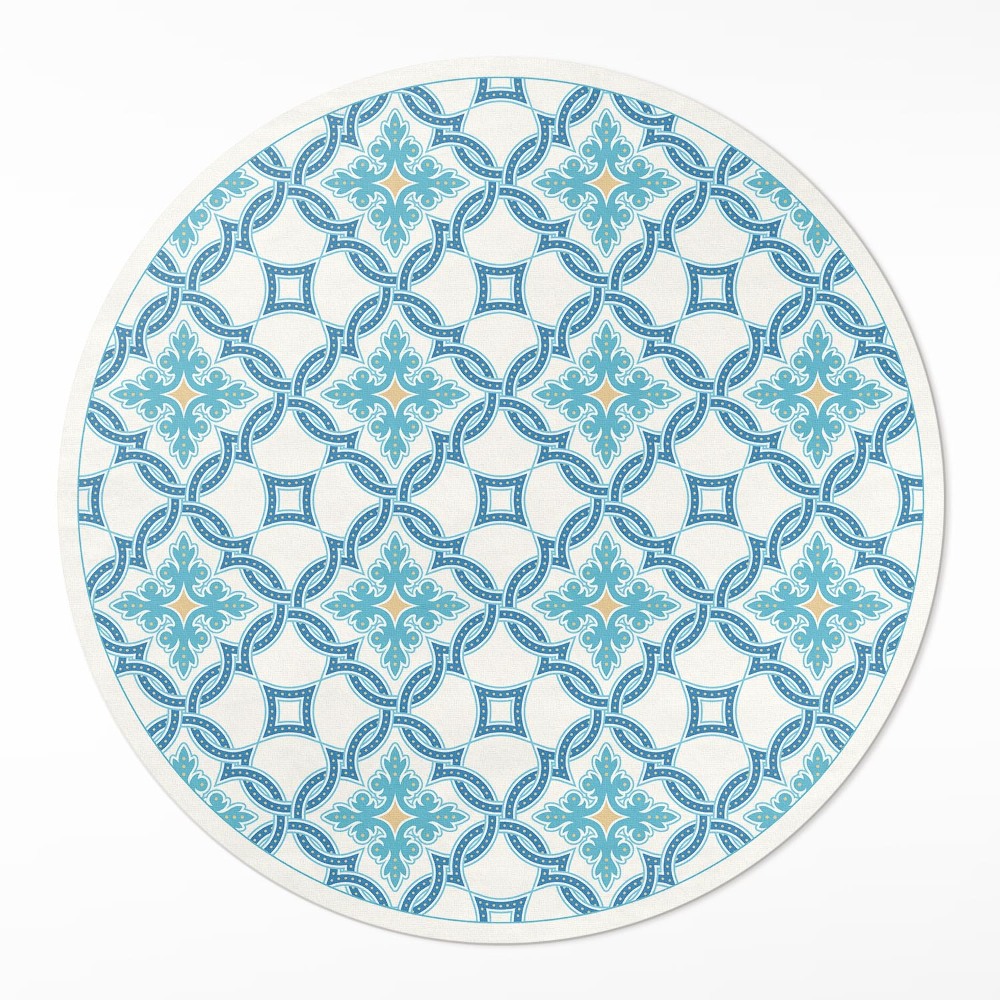 Kulatý vinylový koberec Řetězové vazby ozdobné dlaždice