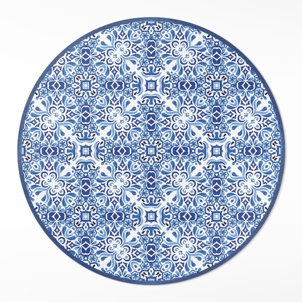 Kulatý vinylový koberec Portugalské ornamentální dlaždice