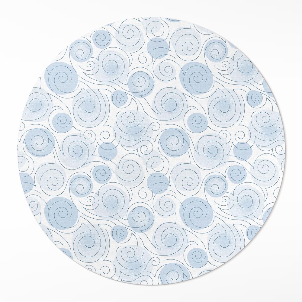 Kulatý vinylový koberec Akvarelová abstrakce kruhy a vlny