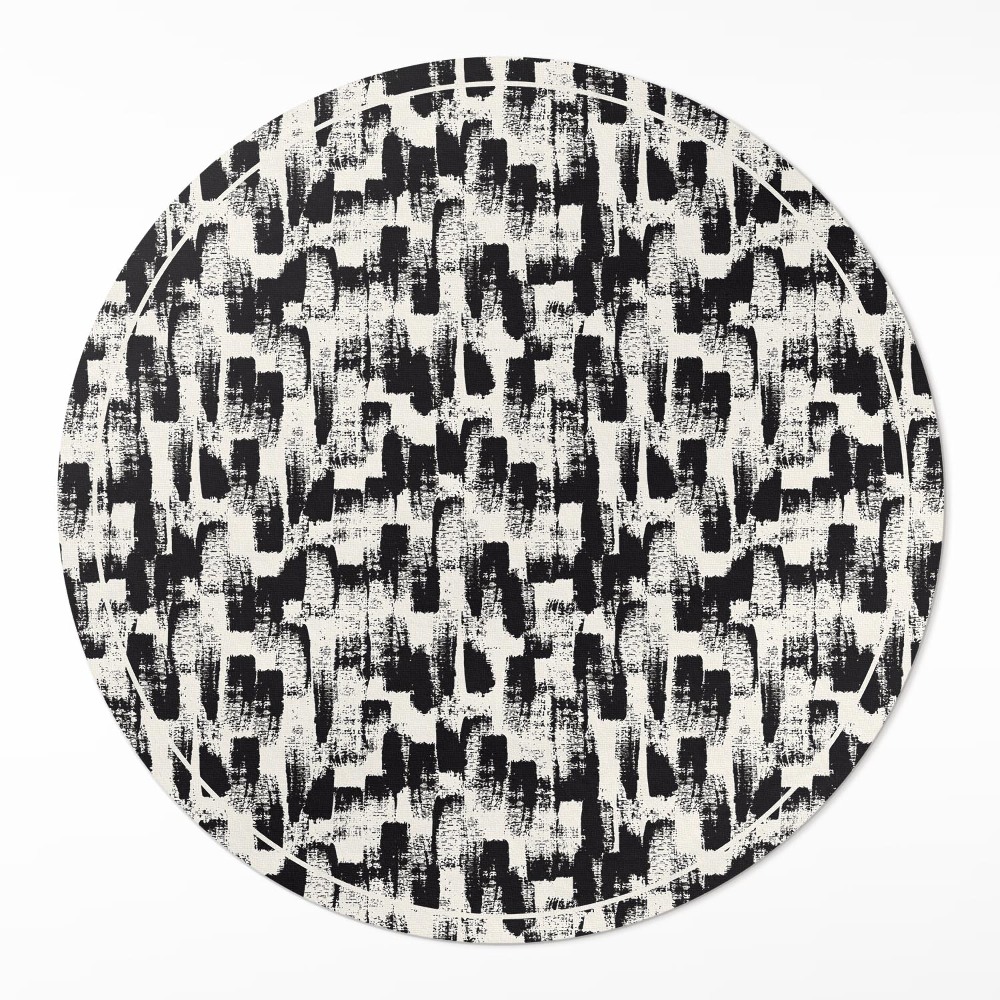 Kulatý vinylový koberec Monochromatická abstrakce skvrny barvy