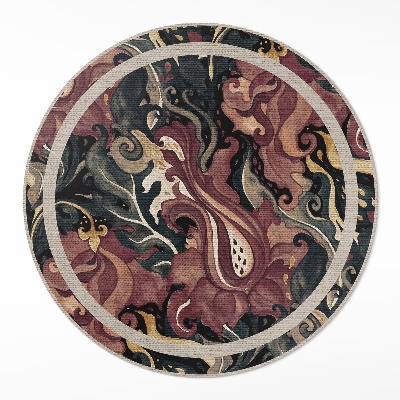 Kulatý vinylový koberec Akvarelová květinová abstrakce