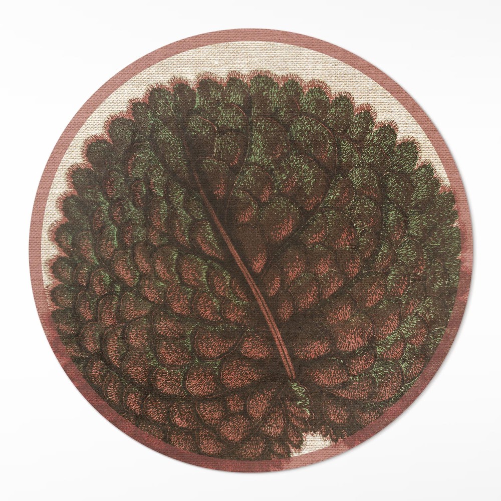 Kulatý vinylový koberec Umělecký list