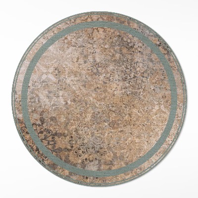 Kulatý vinylový koberec Vyšisovaný ozdobný vzor vintage