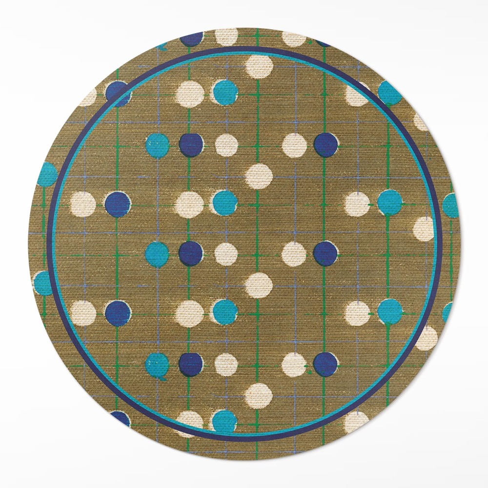 Kulatý vinylový koberec Barevné tečky na textilii