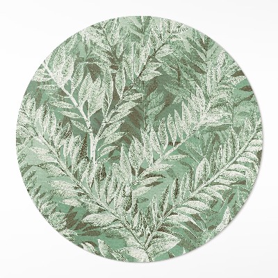 Kulatý vinylový koberec Bujná vegetace boho vintage