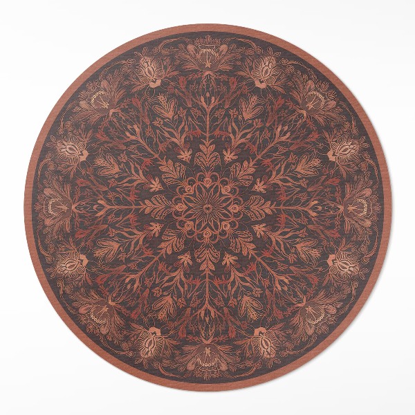 Kulatý vinylový koberec Ozdobný vintage geometrický vzor